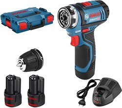 Bosch Blauw GSR 12V-15 FlexiClick Accuschroefboormachine +  GFA  12-B - 06019F6001