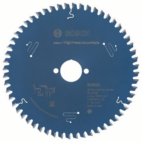 Bosch Accessoires Cirkelzaagblad Expert for High Pressure Laminate 190X30X2.6/1.6X56 - 2608644135