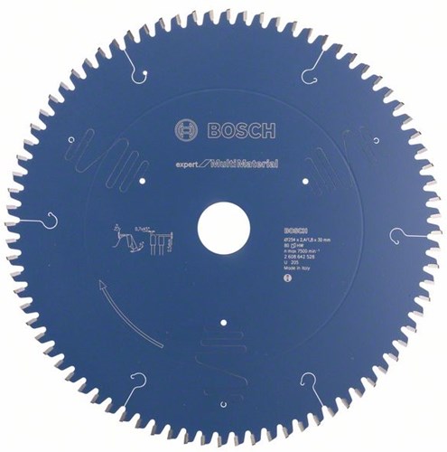 Bosch Accessoires Cirkelzaagblad Expert for Multimaterial K/V 254X30X2.4/1.8 80T - 2608642528