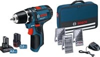 Bosch Blauw GSR 12V-15 accuboorschroevendraaier | 12v 2.0Ah + 4.0Ah accu | + 39 accessoires - 0615990G6L