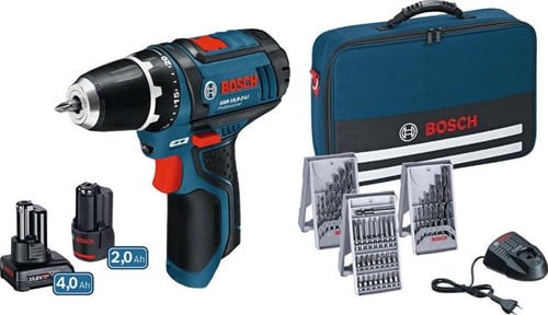 Bosch Blauw GSR 12V-15 accuboorschroevendraaier | 12v 2.0Ah + 4.0Ah accu | + 39 accessoires - 0615990G6L