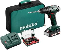 Metabo BS 18 Set | 18 Volt 2.0Ah accu-boorschroevendraaier 2X 2Ah Li-ion + BIT-BOX SP (32-DELIG) - 602207580