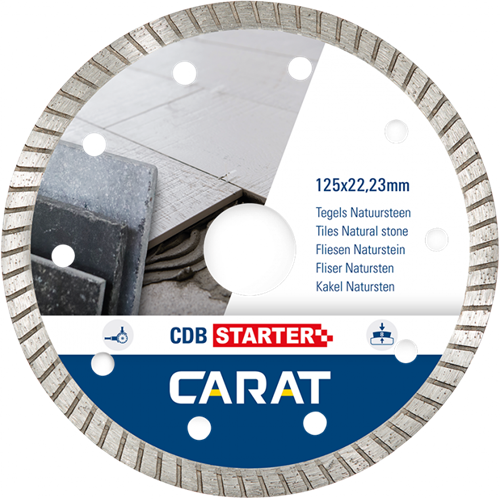 Carat CSMM115300 Diamantzaagblad voor droogzagen - 125x22,23x10mm - Tegels/Natuursteen - CDBS115300