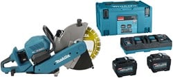 Makita CE002GL204X | XGT 2x40 V Max Doorslijper 355mm | 2 x 8.0 Ah accu + duo snellader | met AWS zender | In Mbox - CE002GL204X