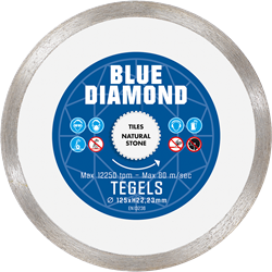 Carat CSMS1253BD Blue Diamond Diamantzaagblad voor droogzagen - 125x22,23mm - Tegels/Natuursteen - CSMS1253BD