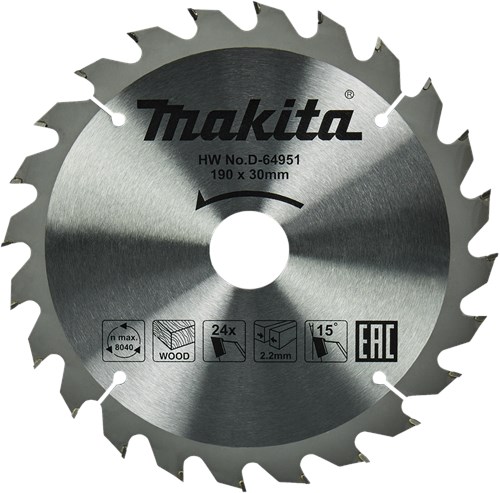 Makita Accessoires Cirkelzaagblad Hout | Standaard, 190x30x2,2 T24 15g - D-64951 - D-64951