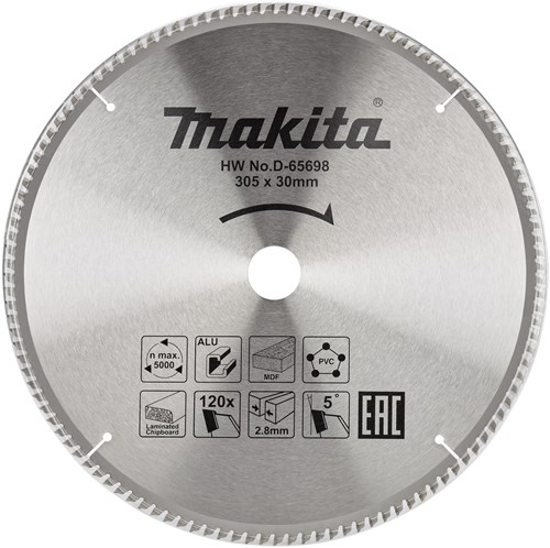 Cirkelzaagblad 305 30 Makita: Afkortzaagblad Aluminium 305x30x2,4 100T  5g Specialized makita B 33358