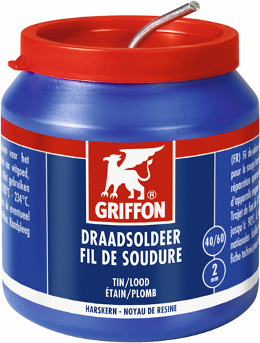 Griffon draadsoldeer tin/lood 40/60 harskern | ø 2.0 mm pot | 500 g - 1236125