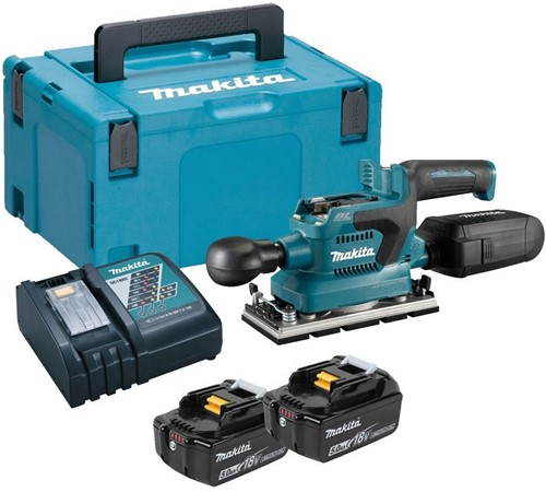Makita DBO380RTJ | Accu Vlakschuurmachine | 18V | Li-Ion | 2 x 5,0 Ah accu + snellader | In Mbox - DBO380RTJ