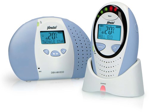 Alecto DBX-88 ECO Full Eco DECT babyfoon met display wit/blauw - DBX-88 ECO