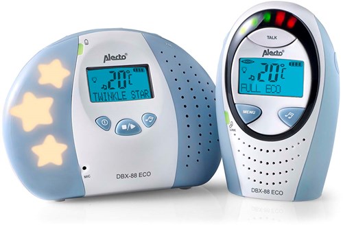 Alecto DBX-88 ECO Full Eco DECT babyfoon met display wit/blauw - DBX-88 ECO-3
