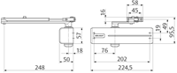 ASSA ABLOY DC120 Deurdranger EN 2/3 | inclusief schaararm | kleur zilver EV1. | 180-15 ° - 10037201-2