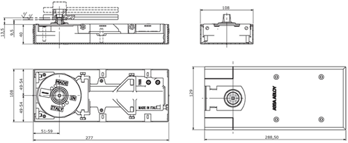 ASSA ABLOY DC450 Cam-Motion vloerveer EN 4 | 90 graden vastzetting | max. deurgewicht 120kg | 130-15 ° - A000308388-2