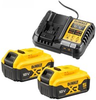 DeWalt Accessoires DCB1104P2-QW 18V Accu voordeelset: 2x 5.0Ah accu's + XR multilader - DCB1104P2-QW