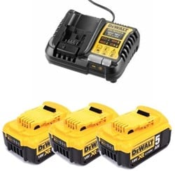 DeWalt Accessoires DCB1104P3-QW | 18V Accu voordeelset: 3x 5.0Ah accu's + XR multilader - DCB1104P3-QW