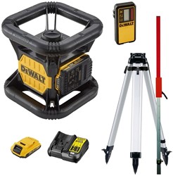 DeWalt DCE074D1R-SET - 18V XR Volautomatische roterende laser (Indoor) | rode laser + statief en meetlat - DCE074D1R-SET