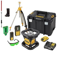DeWalt DCE079D1G-SET - 18V XR Volautomatische roterende laser | groene laser + Statief en Meetlat - DCE079D1G-SET