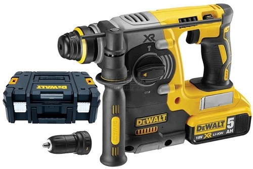 DeWALT DCH274P2T-QW | XR accu SDS-plus combihamer 18V snelwisselboorkop in TSTAK (2x 5.0Ah accu + lader) - DCH274P2T-QW