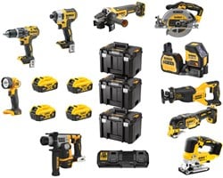 DeWalt DCK1012P4T-QW | 10-delige Combopack | XR 18 Volt | 5,0 Ah | Li-Ion | 4 accu's - DCK1012P4T-QW