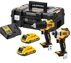 DeWalt DCK2061D2T-QW | Combiset | Schroef/boormachine DCD708 + slagschroevendraaier DCD809 | 18V XR | Brushless | 2x2.0Ah | in TSTAK - DCK2061D2T-QW