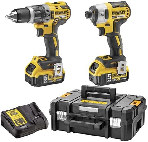 DeWalt DCK266P2T accu set |  DCD796 + DCF887 in T-Stak koffer | 18v 5.0Ah Li-ion - DCK266P2T-QW