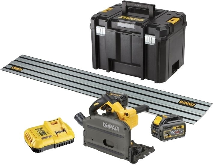 Monarch scheerapparaat Wereldwijd DeWalt DCS520T2R XR Flexvolt Inval Cirkelzaag 54v 165mm + geleiderail -  DCS520T2R-QW ToolMax