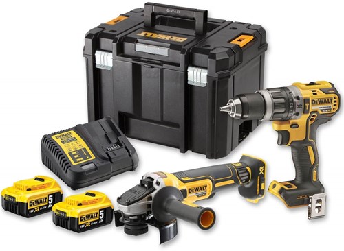 DeWalt DCK2020P2T accu set | DCD791 accuboormachine + DCG405 accu haakse slijper | 18v 5.0Ah Li-ion - DCK2020P2T-QW