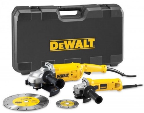 DeWalt Haakse slijper (1.400 W, 125 mm schijf-ø, stationair toerental 11.500 min-1, voor alle standaard slijp- en slijpwerkzaamheden, incl. beschermkap, extra handgreep en accessoires) DWE4237, geel