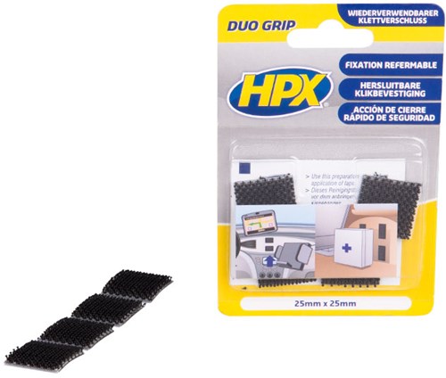 HPX Duo grip klikband pads | 25mm x 25mm - DG1000 DG1000