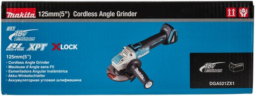 Makita DGA521ZX1 | 18 V | Haakse slijper | 125 mm | X-LOCK | Body | Zonder accu's en lader | met vastzetschakelaar - DGA521ZX1-2