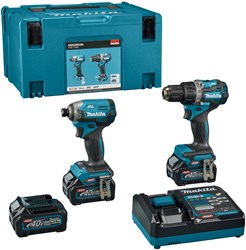 Makita DK0198G201 | 40 V Max Combset boren en (slag)schroeven | 3 x 2.5 Ah accu + Snellader - DK0198G201