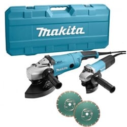 Makita DK1163GX Haakse slijper set GA9020 + 9558 | + diamantschijven - DK1163GX