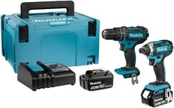 Makita DLX2131TJ 18V combiset DHP482 accu klopboormachine + DTD152 slagschroevendraaier (2x 5.0Ah accu) in Mbox