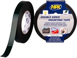 HPX Dubbelzijdige bevestigingstape | Zwart | 19mm x 10m - DM1910 DM1910