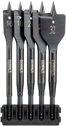 DeWalt Accessoires Houder + Extreme IMPACT speedboren | 5 stuks | 16 mm, 18 mm, 20 mm, 25 mm, 32 mm - DT70834-QZ