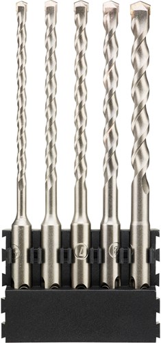DeWalt Accessoires Houder + SDS Plus | 5 stuks | 5.5x160 mm x1, 6x160 mm x1, 7x160 mm x1, 8x160 mm x1, 10x160 mm x1 - DT70835-QZ