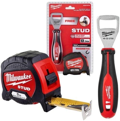 Milwaukee Accessoires Rolbandmaat | STUD II | 5 mtr + Tri-lobe Flesopener - 4932478794