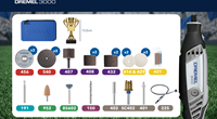Dremel Serie 3000 (3000-1/25) + flexibele as + etui + trofee met 25 Dremel accessoires - F0133000WC-3