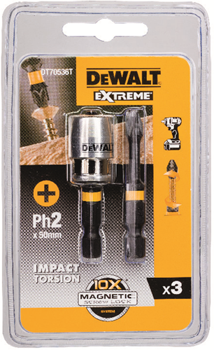 DeWalt Accessoires impact torsion 2xph2 50 mm + 1"maglock - dt70536t-qz afbeelding