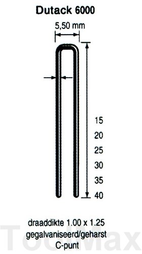 Dutack 5.5mm nieten | 15mm | 5000 stuks - 5028028
