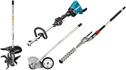 Makita DUX60ZX14 | 2x18 V Combisysteem + Cultivator-, Struiksnoeier- en Kantensnijder opzetstuk | Zonder accu's & Lader