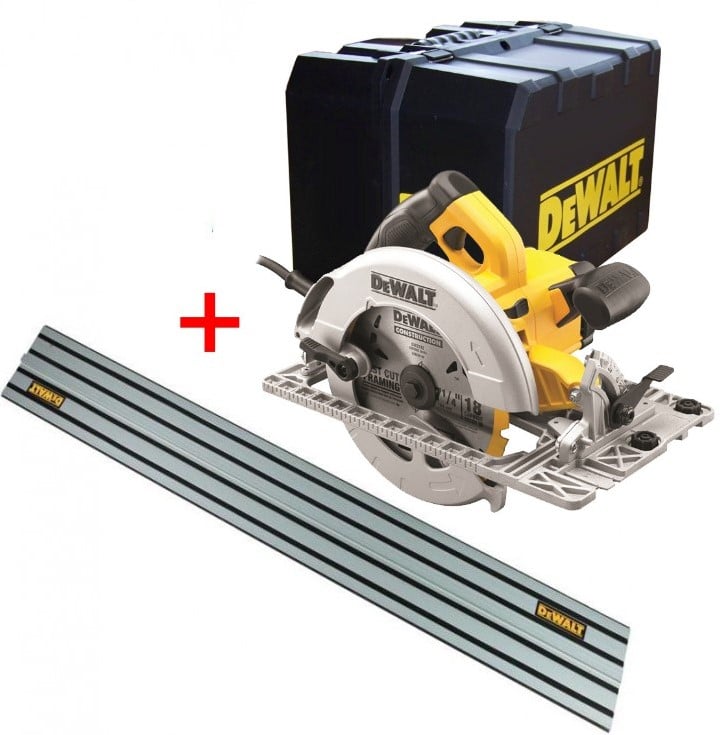 Berekening Uitgaand Kaal DeWalt DWE576KR 1600w cirkelzaag + 1500mm Geleiderail | actieprijs -  DWE576KR ToolMax