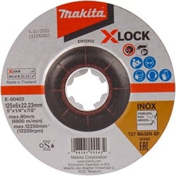 Makita Accessoires E-00402 | Afbraamschijf | X-LOCK | 125x6,0x22,23mm RVS - e-00402
