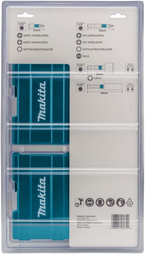 Makita Accessoires 90-delige schroefbitset Makita Impact Black in twee handige meeneemdoosjes - E-03109-2