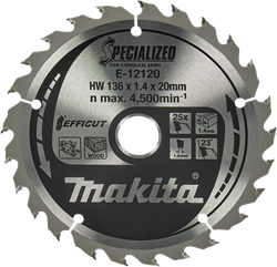 Makita Accessoires Cirkelzaagblad Hout | Efficut 136x20x1,5 25T 23g - E-12120