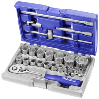 Expert By Facom doppen en hulpstukken 1/2" | metrische maten | 22-delig | in koffer | e032900 - e032900