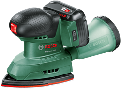 Bosch Groen Accumultischuurmachine EasySander 18V-8 | Incl. 1-uurslader (AL 18V-20) + 1x 2,0 Ah accu +  3 schuurbladen (Red Wood) - 06033E3002