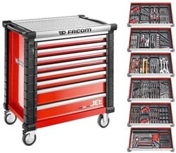 Facom Gereedschapswagen 8 laden M4A | met 6 gevulde laden | Rood - JETCM215BNL