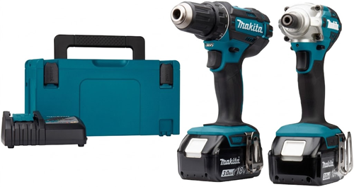 Makita DLX2339J 18V accuboormachine DDF482 + slagschroevendraaier DTD156 combiset (2x 3.0Ah accu) in Mbox - DLX2339J