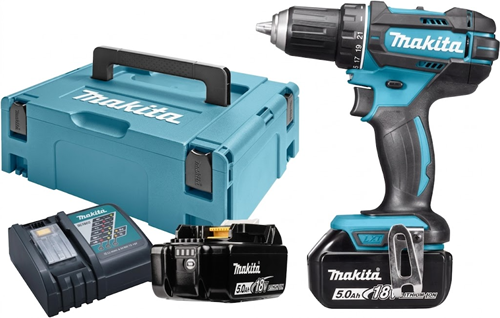 Makita DDF482RTJ 18v Boor-/schroefmachine 5,0 Ah accu (2 st), snellader, Mbox - DDF482RTJ